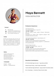 Yoga Instructor Resume Template | Modern Wellness CV | Editable Canva & Word Format | Fitness Coach Resume - Etsy.de