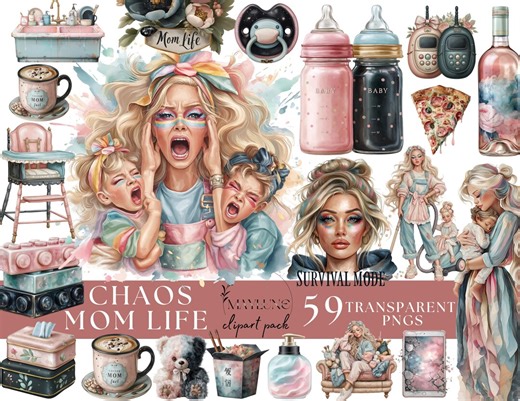 Funny Mom Life Clipart: Chaos Coordinator PNG, Tired Mama Survival (digital Download) - Etsy
