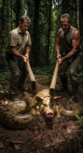 An anaconda that swallowed a pig spits it out in a shocking twist #wildlife #nature #snake