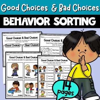 Good Choices Bad Choices Worksheet | Good Choices Bad Choices Activity