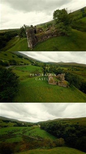 Exploring a abandoned Castle in Yorkshire Dales | Pendragon Castle | Cinematic FPV Drone #shorts