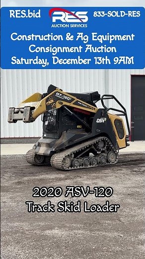 2020 ASV-120 Track Skid Loader #RES #Consignment #EquipmentAuction #ConstructionEquipment #AG