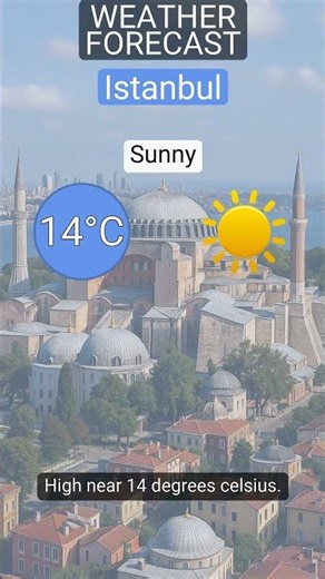 Istanbul • Forecast for 2 December 2025: Sunny & 14°C