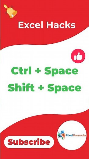 Shortcut to Select Entire Row or Column | #excel #hacks