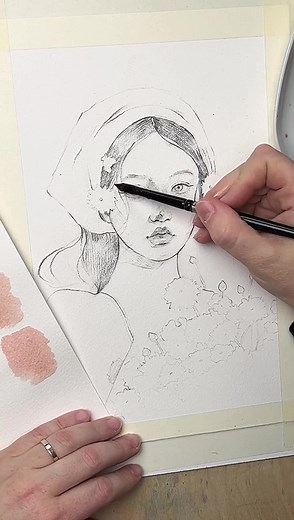 Starting a new painting :) #watercolorportrait | Jane-beata
