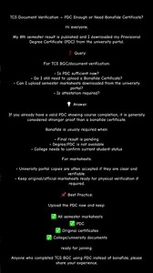 TCS Document Verification – PDC Enough or Need Bonafide Certificate?
