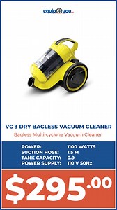 Tired of constantly replacing vacuum bags? It’s time to switch to the Karcher VC3 Bagless Vacuum Cleaner, the ultimate cleaning machine for any household. Effectively trap dirt and dust without the need for filter bags saving money and reducing waste in the long run. With its powerful suction and versatile attachments the VC3 Bagless Vacuum can easily tackle dirt, dust and debris on any surface, and the large capacity dustbin means you won’t have to stop and empty it frequently, making cleaning 