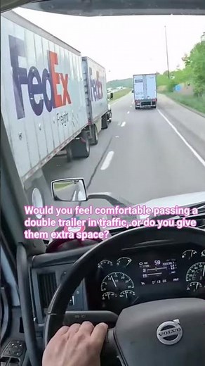 FedEx Double Trailer Passing My Truck | 4K POV Truck Driving USA #shorts
