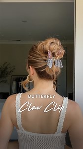 613K views · 3K reactions | Butterfly Claw Clip Hairstyle 曆 Start...