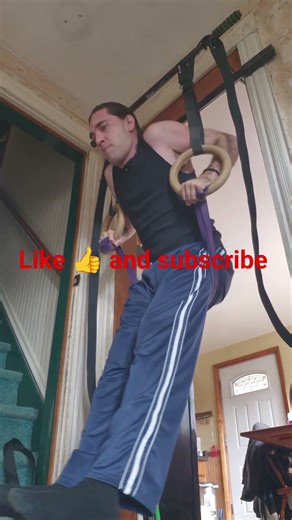 5 rep record lighter resistance band assisted gymnastic ring muscle up