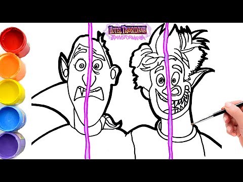 🔴🔴 How To Draw DRAC and JOHNNY Monster and human | HOTEL TRANSYLVANIA 4 Transformania (2021)