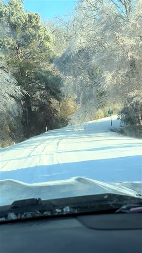 My son carrying me riding in his #dirtymaxdiesel to see our area. #winter #icestorm