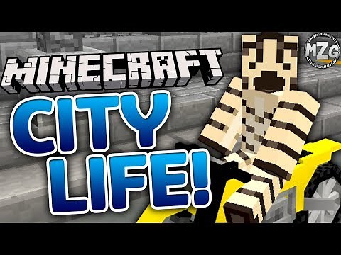 Minecraft Cars, Trains, and Motorcycles! - Minecraft City Life!! - Zebra's Minecraft Fun
