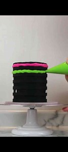 How I make black & neon stripe cakes step-by-step