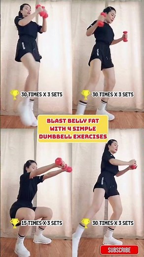 BLAST Belly Fat With 4 Simple Dumbbell Exercises🔥