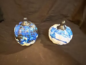 Blue Ceramic Splatter Pumpkins - Etsy