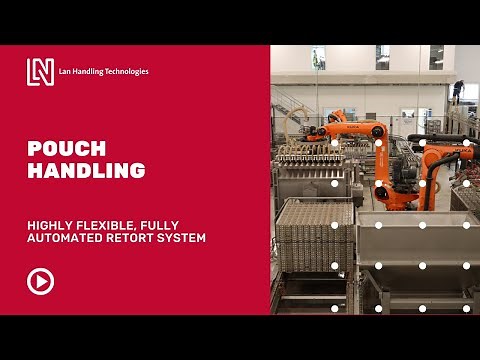 Pouch handling system - crate loading & in-line dryer