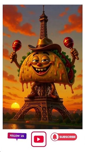Giant Breakfast Taco Mascot | Dancing on Eiffel Tower 🌮🗼