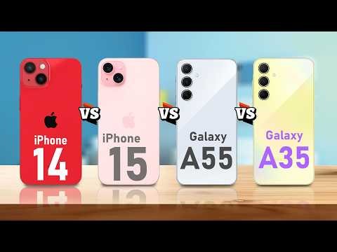 iPhone 14 VS iPhone 15 VS Samsung Galaxy A55 VS Samsung Galaxy A35
