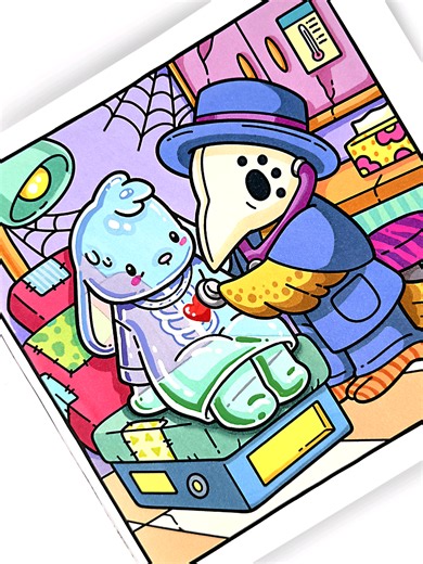 🩺 Plague Doctor Checkup | Spooky Life Coloring Book by Jade Summer #coloring #coloringbook #colortok #colorwithme #jadesummer