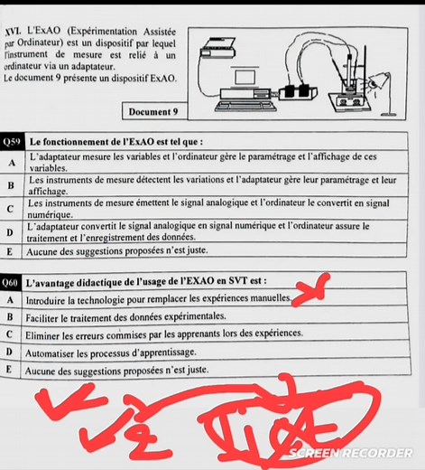 18K views · 199 reactions | La réponses au Questions 59,60 de l'examen didactique 2024 svt | Sciences svt_ math _ pc | Facebook