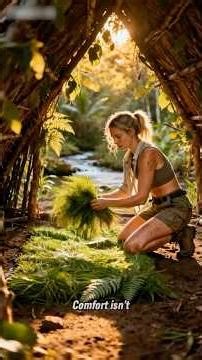 Beautiful Girl Builds Secret Forest Shelter Alone 🌿🔥