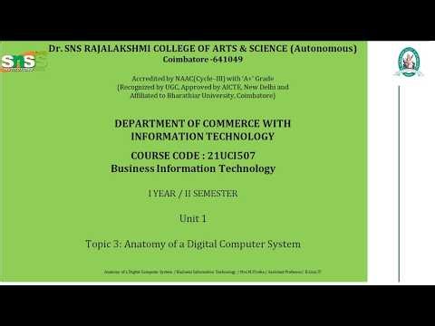 DT Video - Anatomy of a Digital Computer System | Business Information Technology | SNS Institutions