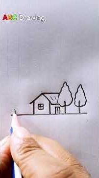 Cute House And Tree Drawing | Drawing for Kids