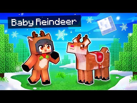 Playing Minecraft as a BABY Reindeer!