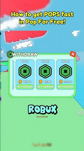 how to get Pops fast in Pop For Free to get free robux.. 💸💸 #freerobux #roblox
