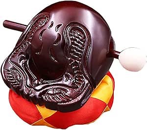 ERINGOGO Mokugyo with Mallet and Mat, Wooden Fish Camphorwood Temple Block, Zen Drum Meditation Percussion Instrument
