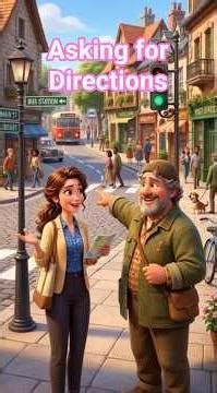 English Conversation A2 B1 – Asking for Directions | Funny Street Dialogue