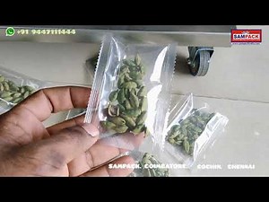 Spices sachet packing machine Cardamon & pepper Packing machine 2 to 100gms small machine low price