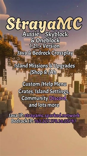 Aussie Skyblock & Oneblock Server? (1.21+ Crossplay) #minecraft #minecraftserver #oneblock #skyblock