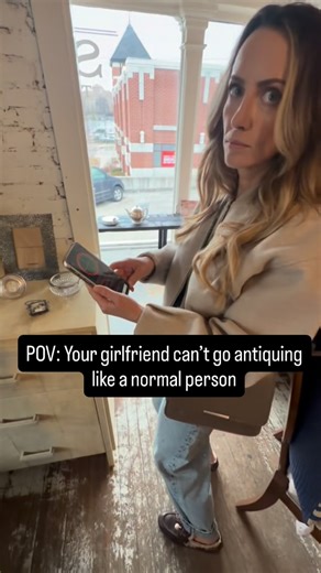 EWELINA RAFAEL on Instagram: "Just a girl, standing in an antique store, making sure nothing’s attached to the $12 picture frame. The way he looked at me when he realized I’ve been doing this at EVERY antique store we visit. Shoutout to the Ghost Radar app from the App Store for enabling my paranoia. In my defense, I’m not trying to bring someone’s great aunt Ethel home with that depression glass."