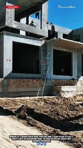 Lifting a Massive Prefab House Structure into Position in One Move