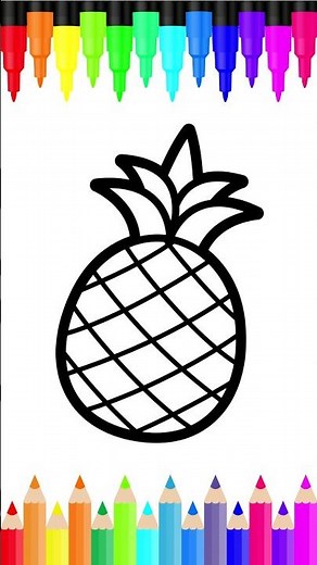 Learn How to Draw and Color a Pineapple | Easy Drawing for Kids and Toddlers #drawingtutorial #art
