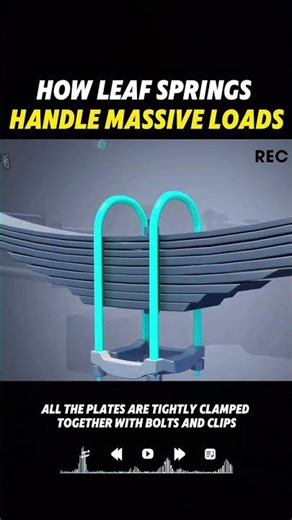 How leaf springs handle massive loads #knowldge #foryou #science #shortvideo