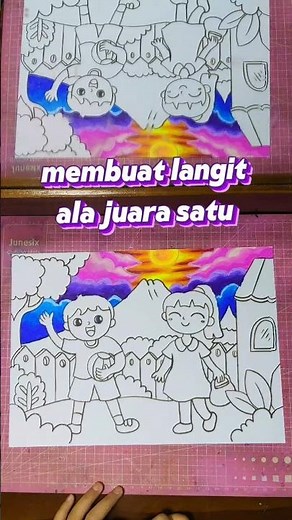 Membuat langit apa juara satu lomba mewarnai #art #drawing #karyaseni #kreatifitasanak