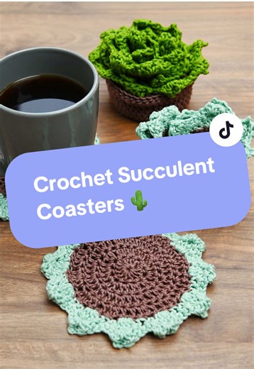 🌿🧶 These Crochet Succulent Coasters are a fun and creative way to add a touch of greenery to your home—no watering needed! With their cute plant-inspired design, they double as both functional coasters and adorable décor. #crochetdesign #crochetcoaster #yarncrafts #summercrafts #succulent