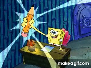 Spongebob Squarepants and The Mighty Pencil on Make a GIF