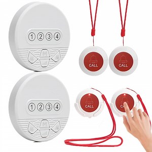 Medical Alert System for Seniors – Alert Button for Seniors at Home Caregiver Pager with LED Number Display for Elderly/Patient/Disabled at Home/Hospital/Clinic (SJ-CP4 HG1 2 4)