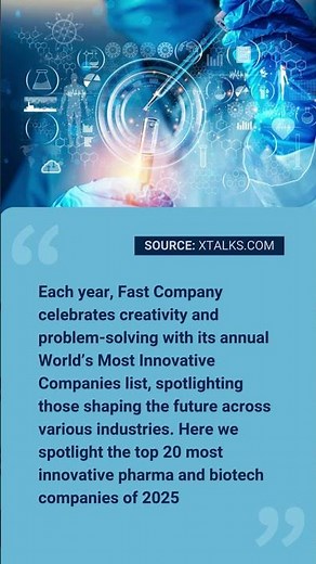 Top 20 Most Innovative Pharma & Biotech Companies of 2025, According to Fast Company