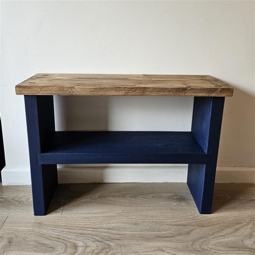 Slim Hallway Console Table - Narrow Entry Table With Rustic Wood Top - Small Space Storage Shelf - Frenchic Paint - Etsy