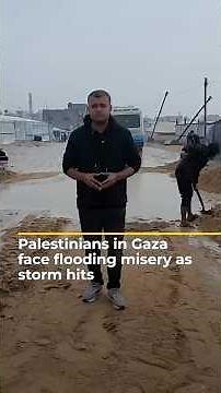 Winter storm brings flooding misery to Gaza | AJ #shorts