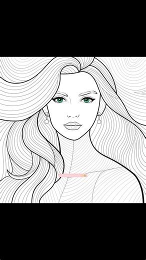 Psychedelic Girl Portrait Art| Colorful Abstract Woman Illustration|Trippy Line Pattern Art#shorts