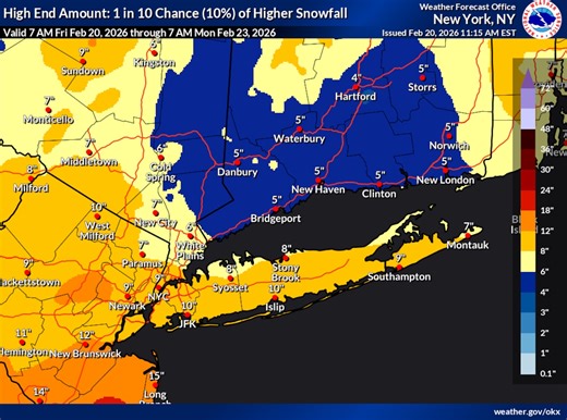 NYC nor’easter: These 5 weather maps show where odds of significant snowfall stand