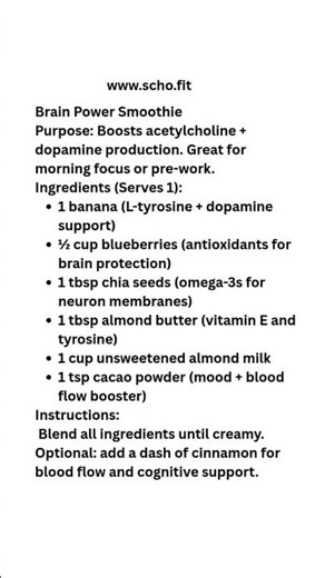 Brain Power Smoothie - Focus Mood Motivation
