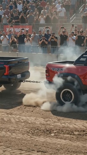 Toyota Tundra vs RAM TRX 🔥 The Craziest Truck Pulling Battle! 😱#ToyotaTundra #RAMTRX