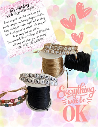 Jewelry With Purpose - Handmaid Bracelets - Self Care, Mental & Emotional Health-you Got This!-keep Hanging On!-i Will Be Ok!-stay; - Etsy